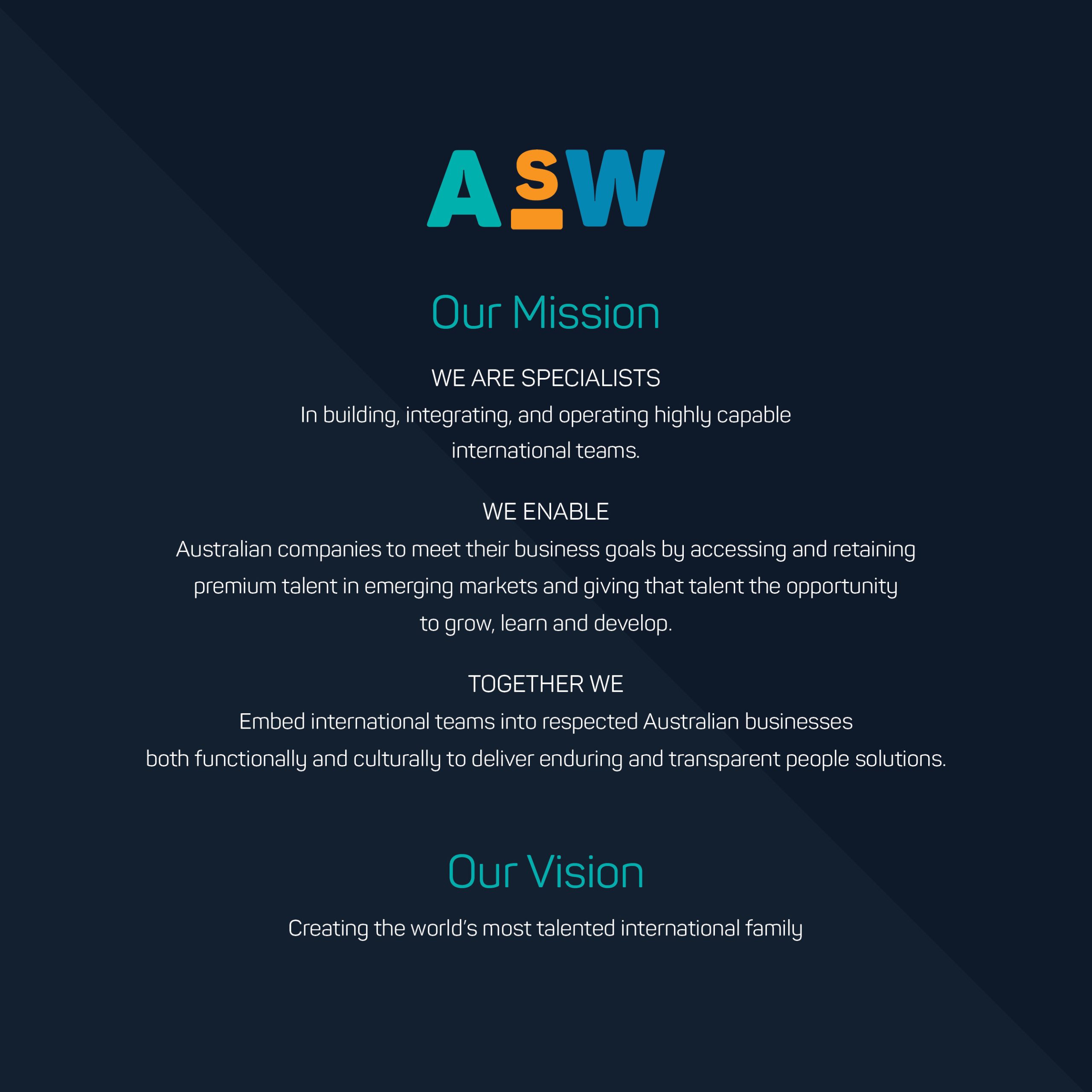 ASW Global new Mission and Vision